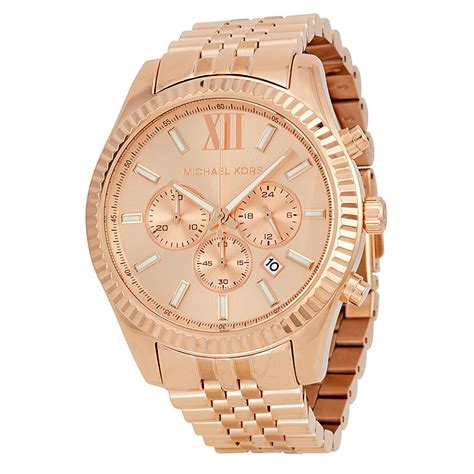 michael kors lexington mens watch rose gold|Michael Kors lexington chronograph watch.